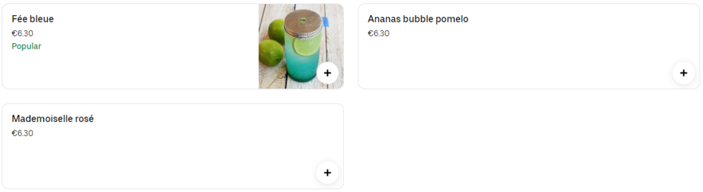 Boissons aux fruits à bulles