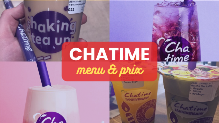 Chatime Menu France Prix