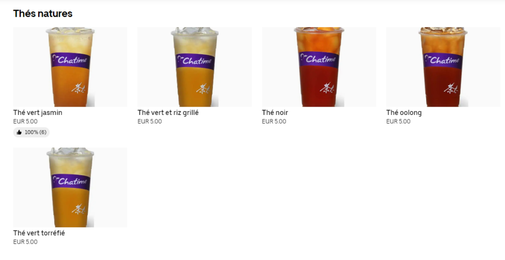 Thés natures Chatime