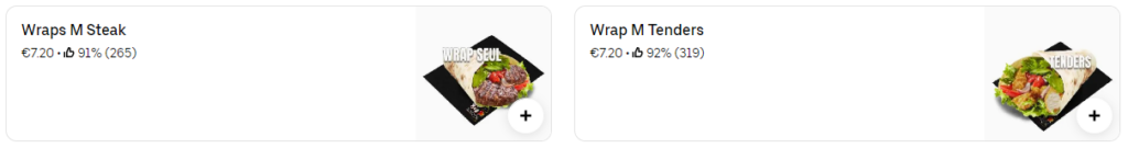 wraps prix