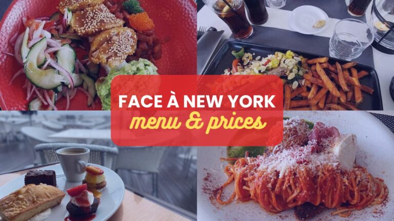 Face à New York Menu France Prix