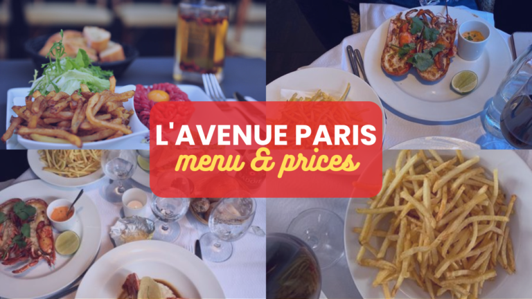 L'Avenue Paris Menu Prix