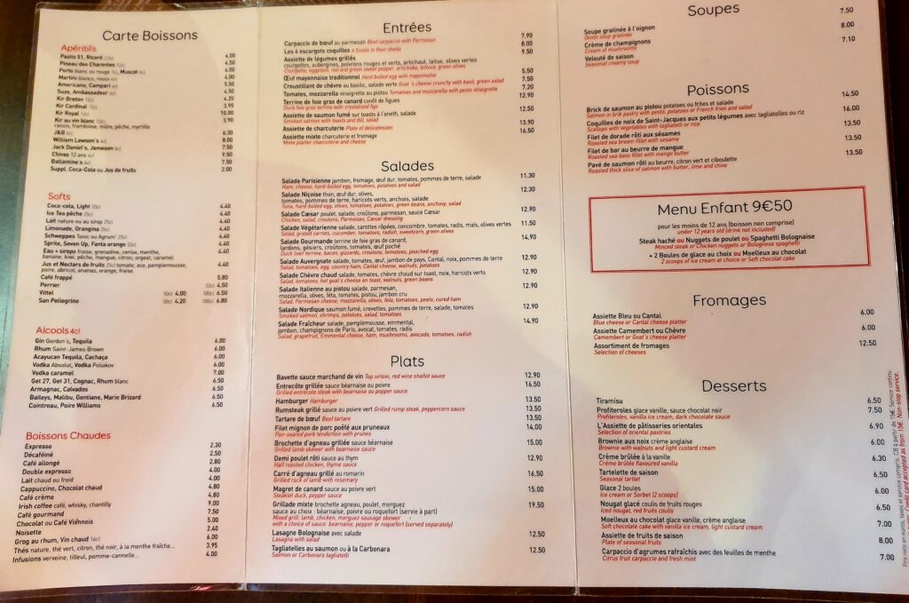 Loulou Paris Menu