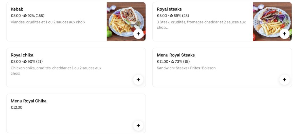 Royal Kebab Menu France