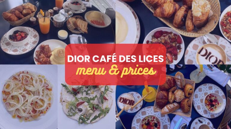 DIOR Café des Lices Menu France Prix