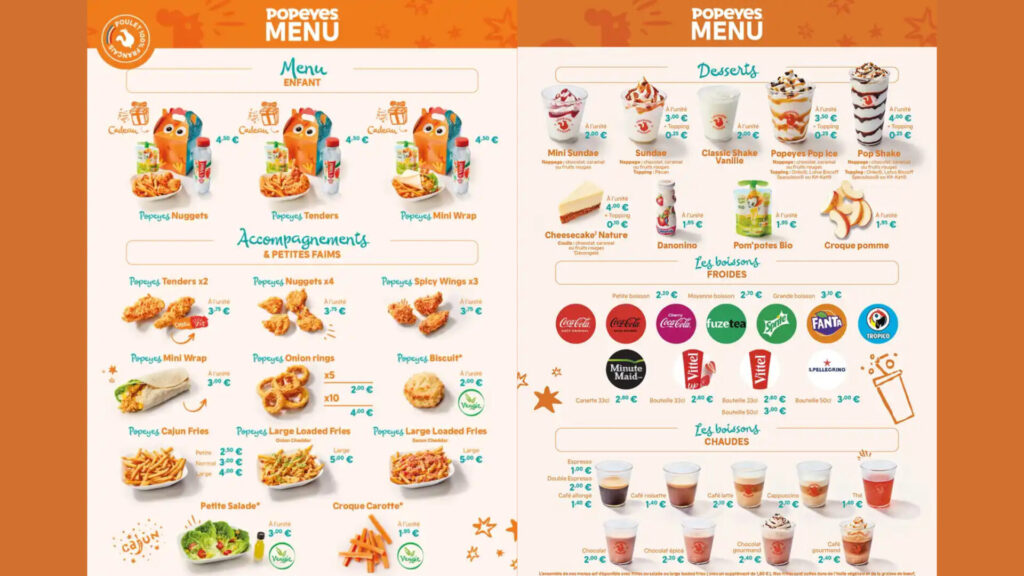 Popeyes Carte