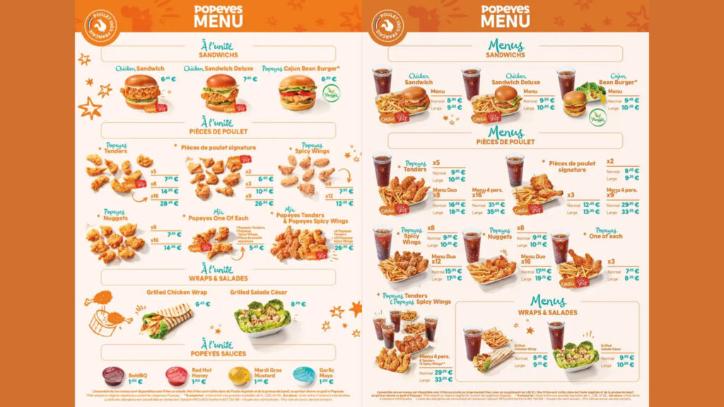 Popeyes Carte