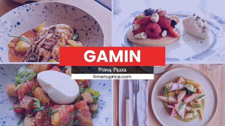 GAMIN Saint-Nazaire Menu Prix